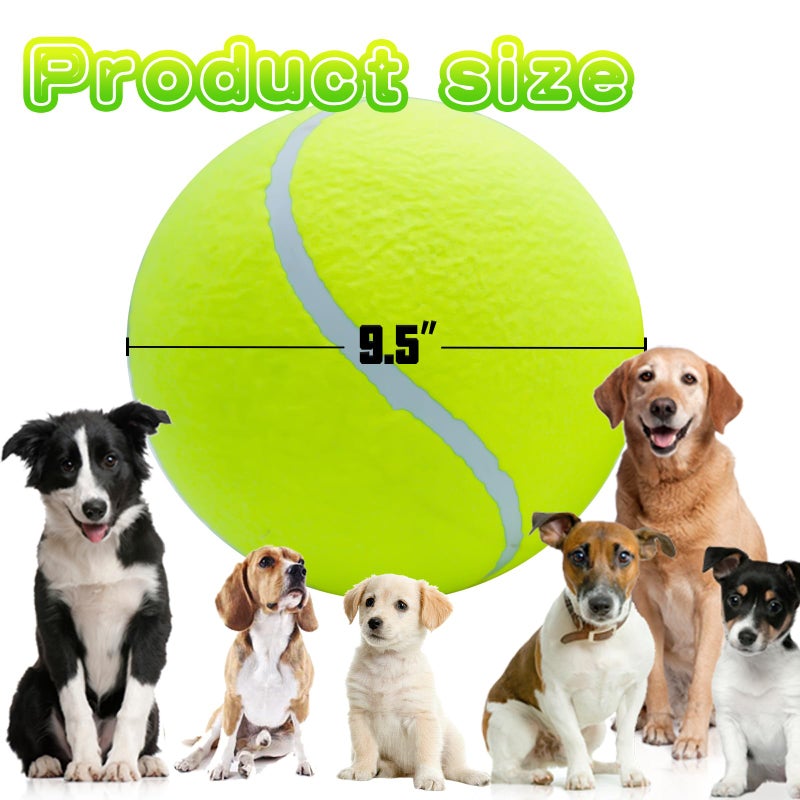 Banfeng Large Dog Tennis Ball,9.5" Giant Doy Sport Ball Toy,Pet Birthday Gifts Interactive Dog Toys for Small Medium Large Dog - Image 2